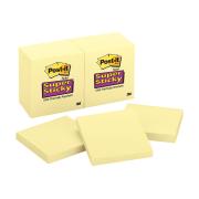 Post-it 654-12SSCY Super Sticky Canary Yellow Notes 76 x 76mm 12 Pads