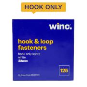 Winc Hook Only Fasteners Spot 22mm White Pack Of 125