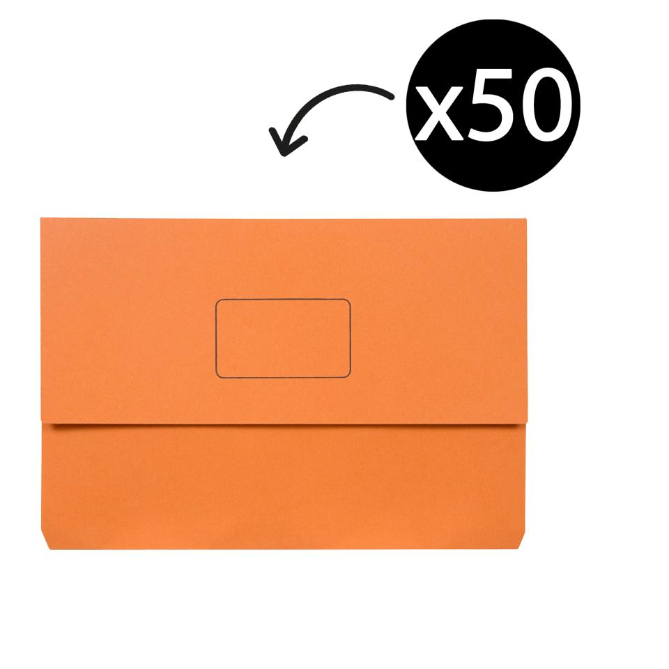 Marbig Slimpick Document Wallet Orange Box 50