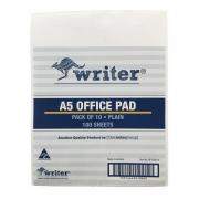 Writer Office Plain Notepad A5 100lf White