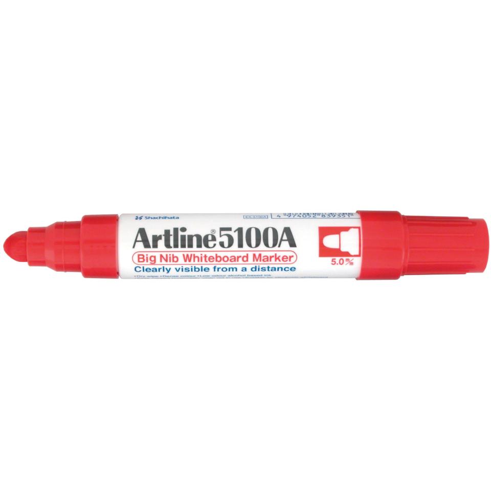 Artline 5109A Big Nib Whiteboard Marker Chisel Tip 10.0mm Red