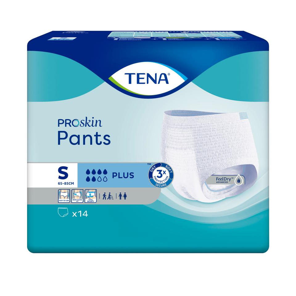 Tena Proskin Pants Plus Small Pack 14 Carton 4 | Winc