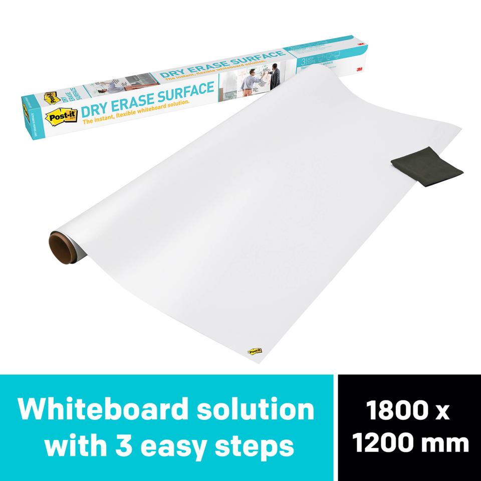 Post-it DEF6X4 Super Sticky Dry Erase Surface 1200 x 1800mm