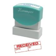 X-Stamper Date 'Received/By' Self-Inking Stamp With Red Ink
