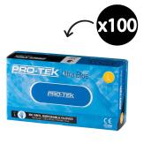 Protek UItra Blue Disposable Vinyl Gloves Powder Free Blue Size Large Box 100