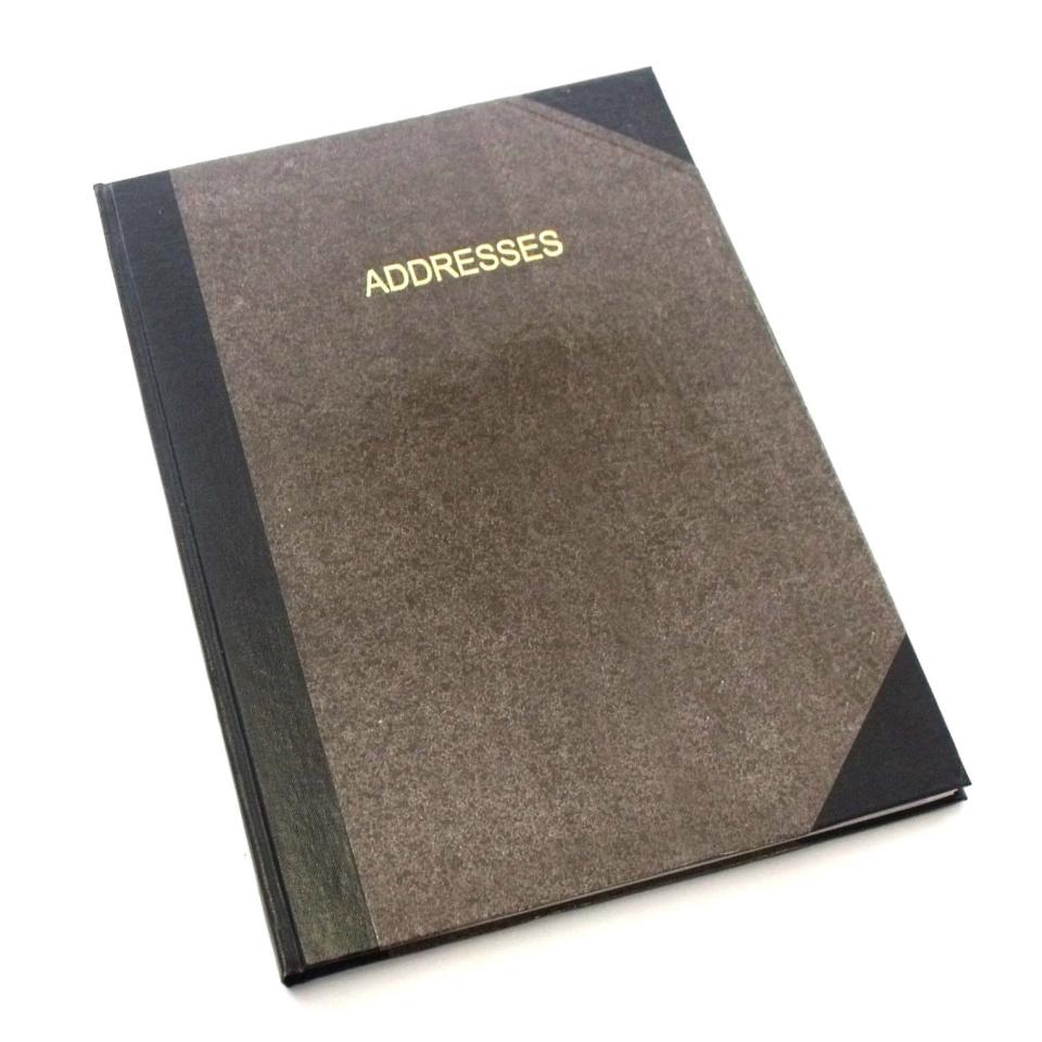 Staples Hardcover Addresses Notebook A4 Ruled 200 Page Grey Winc