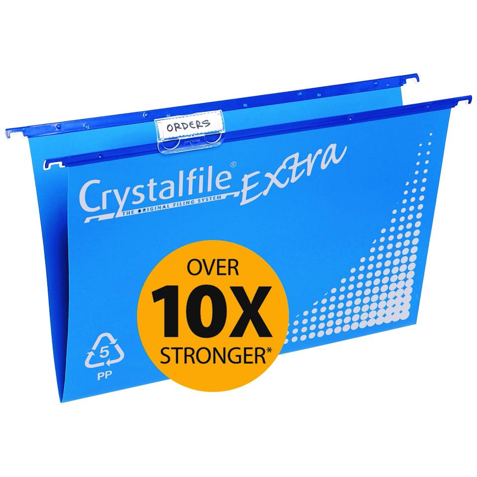 Crystalfile Suspension File PP Foolscap Complete Extra Blue Box 20