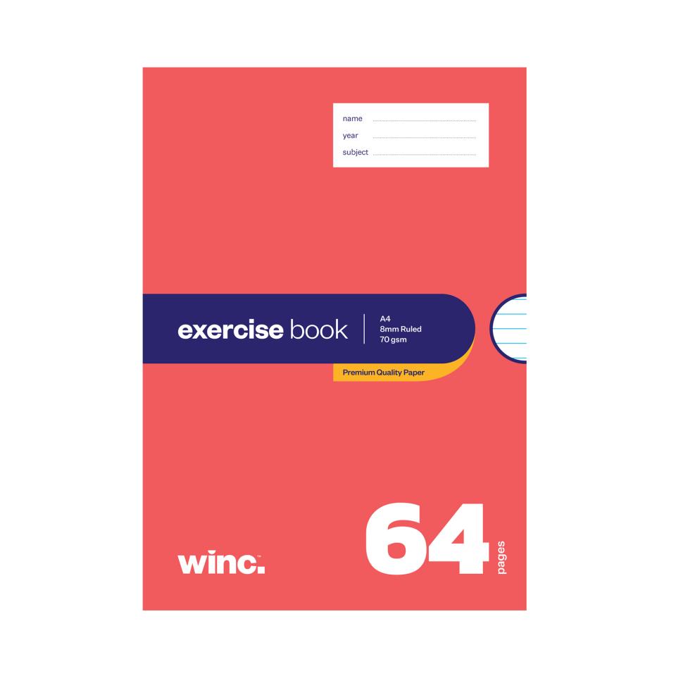 Winc Premium Exercise Book A4 8mm ruled 70gsm Polypropylene Cover 64 Pages Image