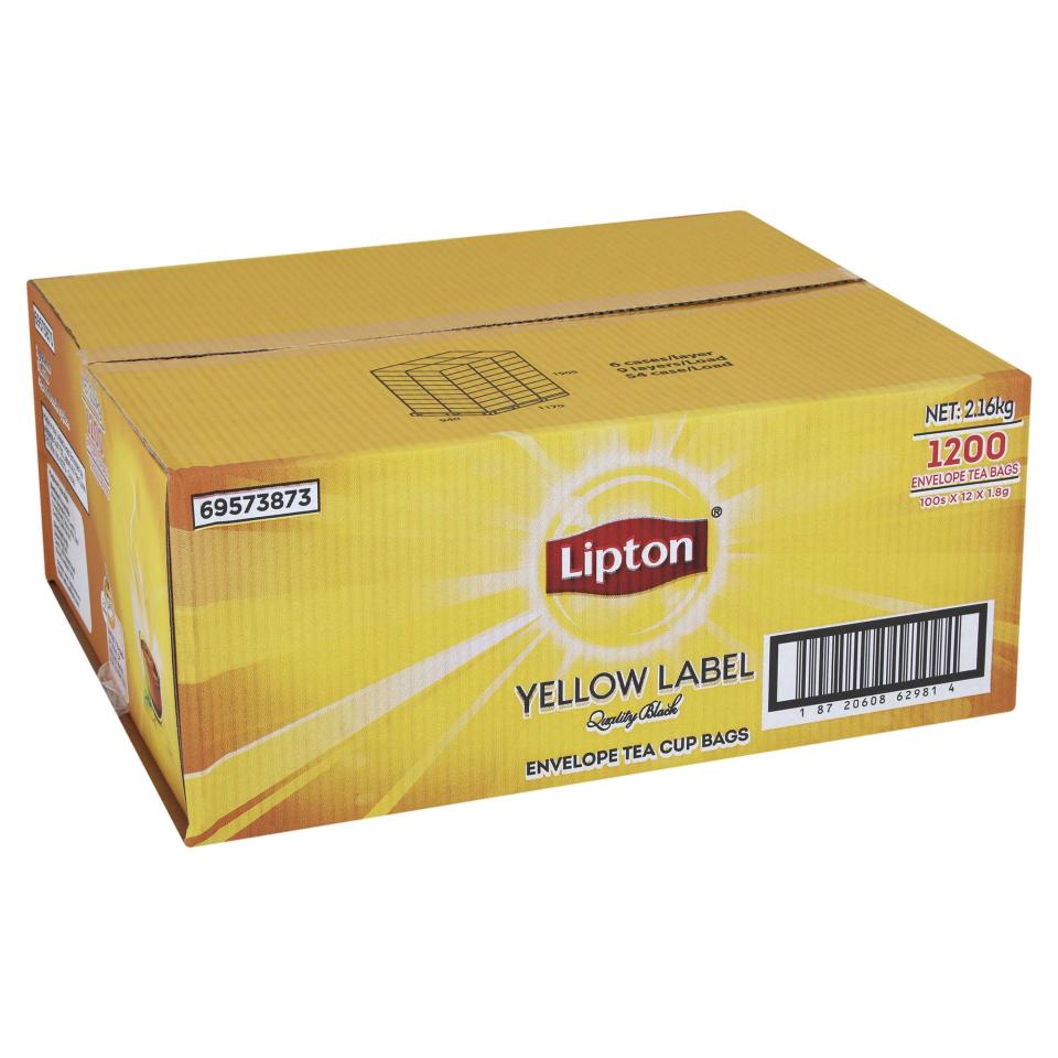 Lipton Yellow Label Quality Black Enveloped Tea Bags Carton 1200