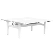 Buro Altri Height Adjustable B2B Desk 1500(W)x1600(D)x630-1280(H)mm Sq Leg White Fixed Cable Tray
