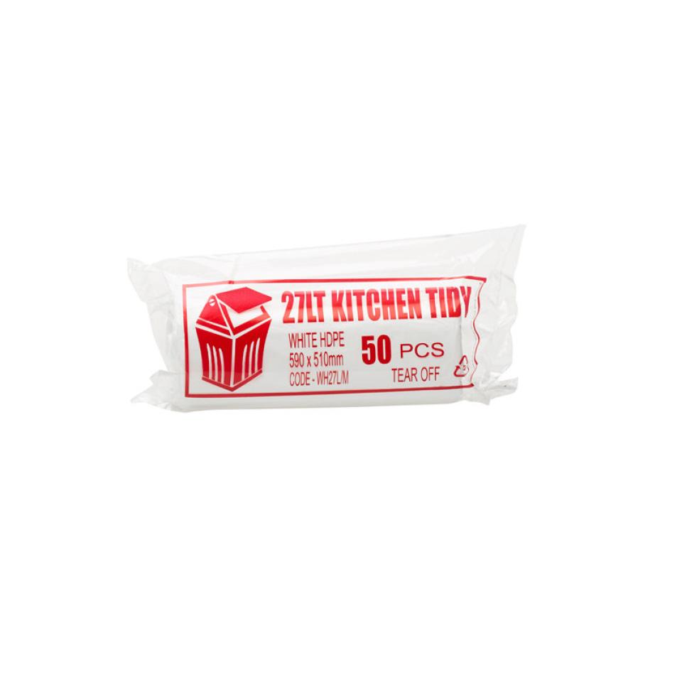 Austar Bin Liners Kitchen Tidy 27 Litre White Packet 50 Carton 1000