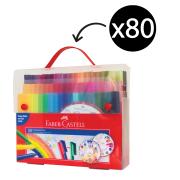 Faber-Castell Connector Pen Coloured Markers Assorted Satchel Pack 80