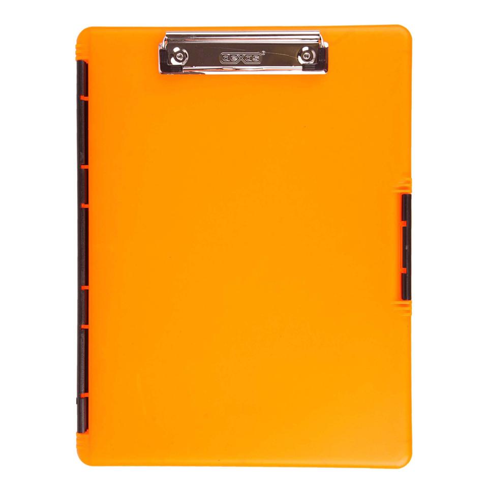 Dexas Slimcase 2 Side Open Storage Clipboard A4 Neon Orange Image
