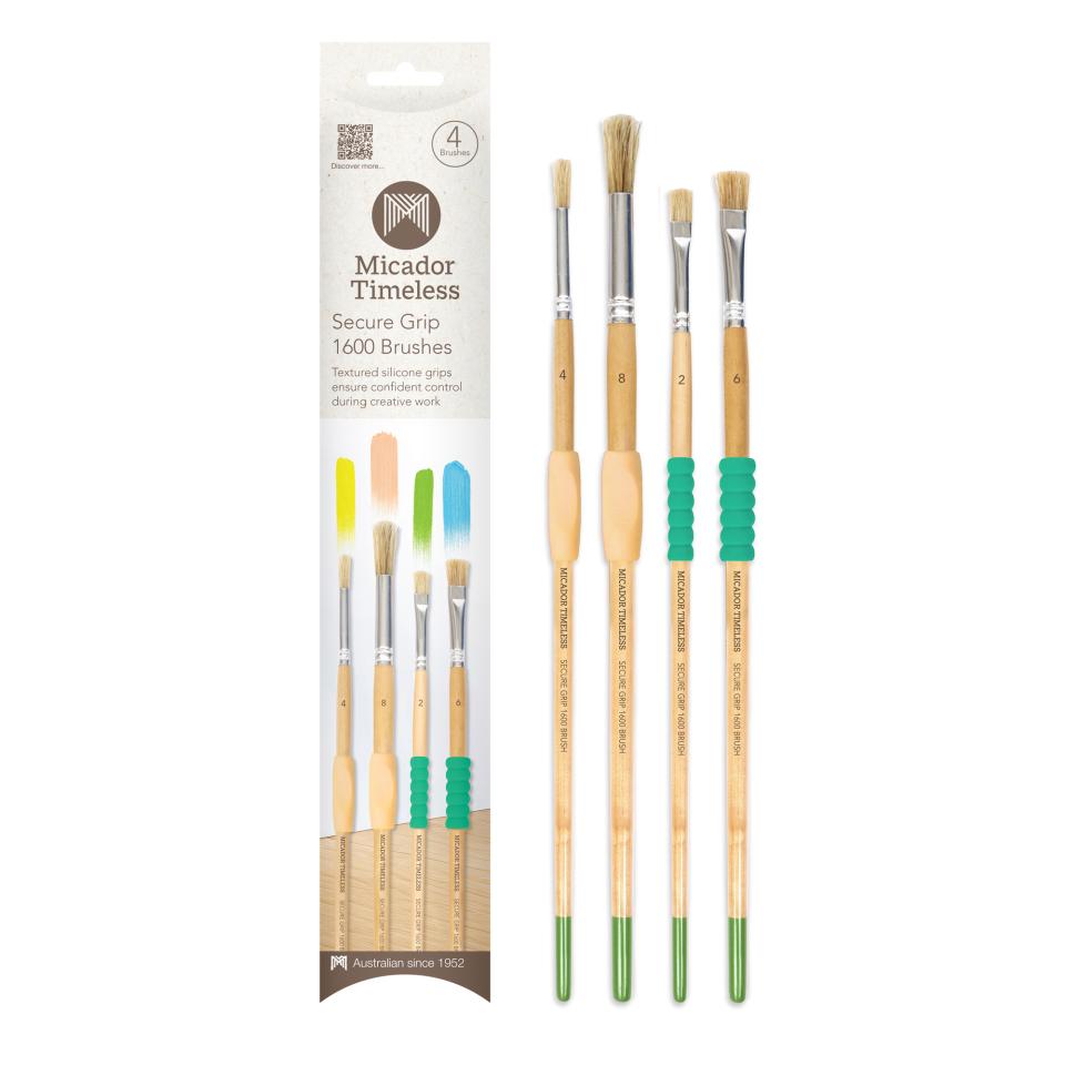 Micador Timeless Secure Grip 1600 Brushes Pack of 4 Image