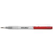 Officemax Red Retractable Ballpoint Pen 1.0mm Non Slip Grip Box Of 10
