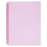 Marbig Display Book A4 Refillable 20 Pocket Insert Cover/Pastel Pink