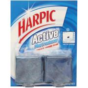 Harpic Active Toilet Disinfectants Foam Cleaning Block Blue 114g Twin Pack