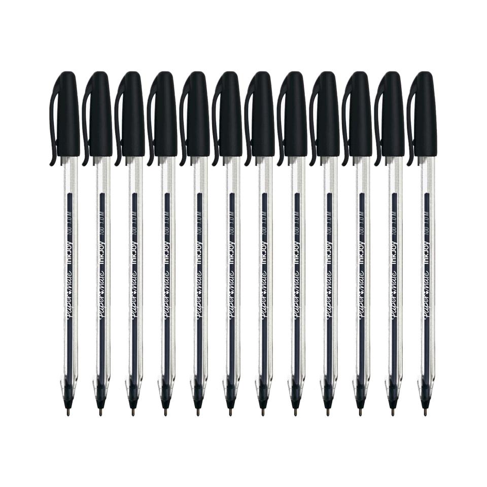 PaperMate Inkjoy Capped Ballpoint Pen Medium 1.0mm Black Box 12 Image