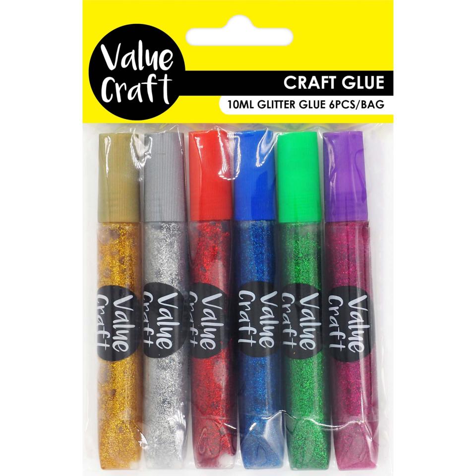 Valuecraft Craft Glitter Glue Set Assorted Colours 6 x 10ml Image