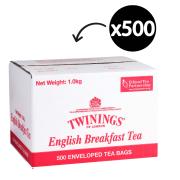 Twinings English Breakfast Enveloped Tea Bags Carton 500