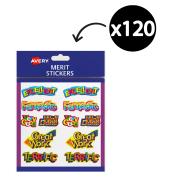 Avery Merit and Reward Stickers Caption Shapes 18 x 30 mm Pack 120