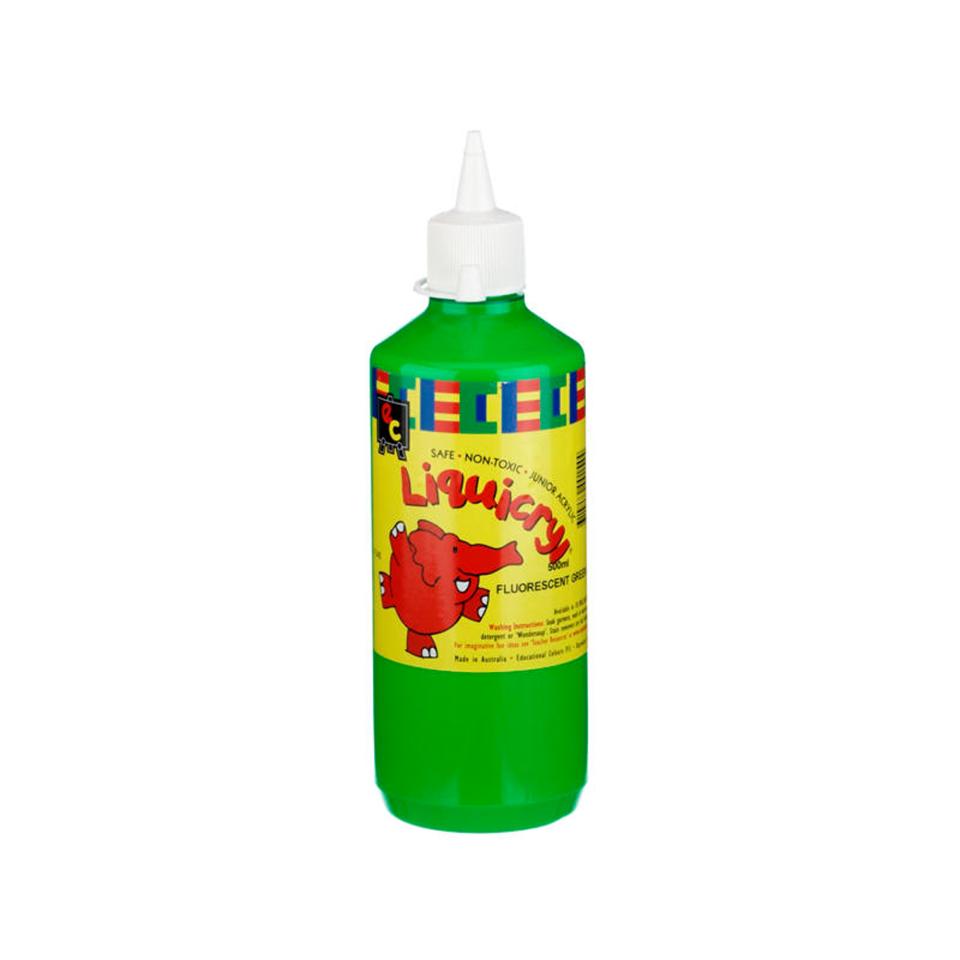 Educational Colours Liquicryl-Fluoro 500ml Green | Winc