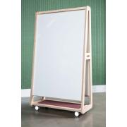 Etch Mobile Whiteboard 1060 W X 500 D X 1905mm H Whiteboard Both Sides Natural Timber Finish