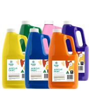 Made by Mandura Acrylic Paint 2L Assorted Colours Pack 6