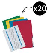 Avery Manilla Folder with Labels Foolscap 355 x 241 mm Assorted Colours Pack 20