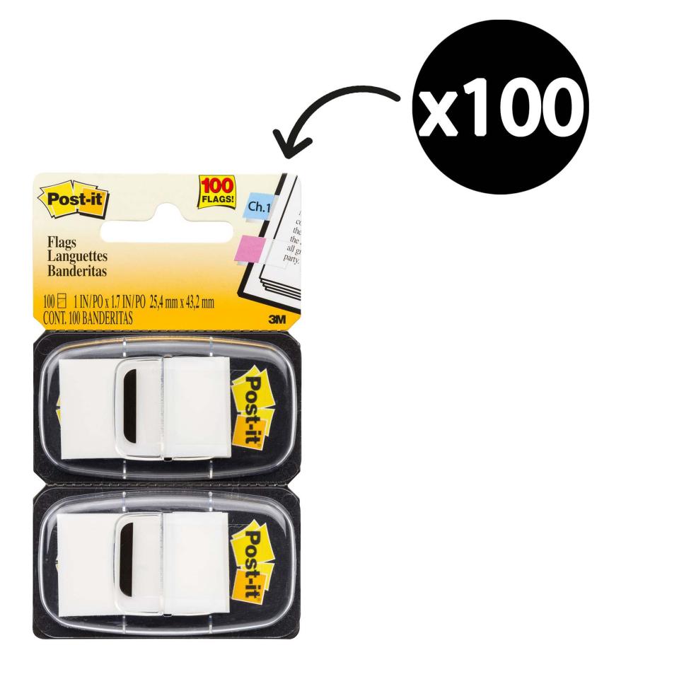 Post-It Flags 25.4 x 43.2mm White Pack 2