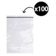 Austar Press Seal Bag Blue Stripe 280mm X 380mm 50um Pack 100