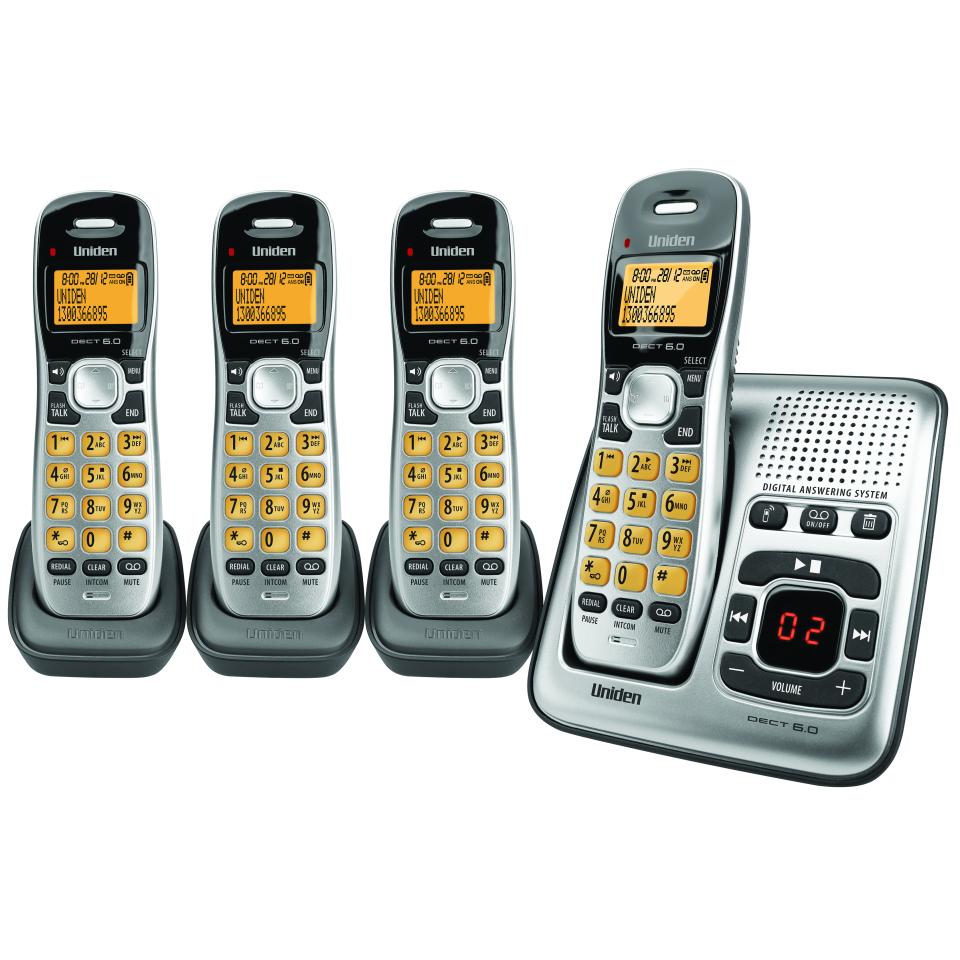 Uniden DECT 1735 + 3 Digital Phone Answering System + 3 Additional Cordless Phone Handsets