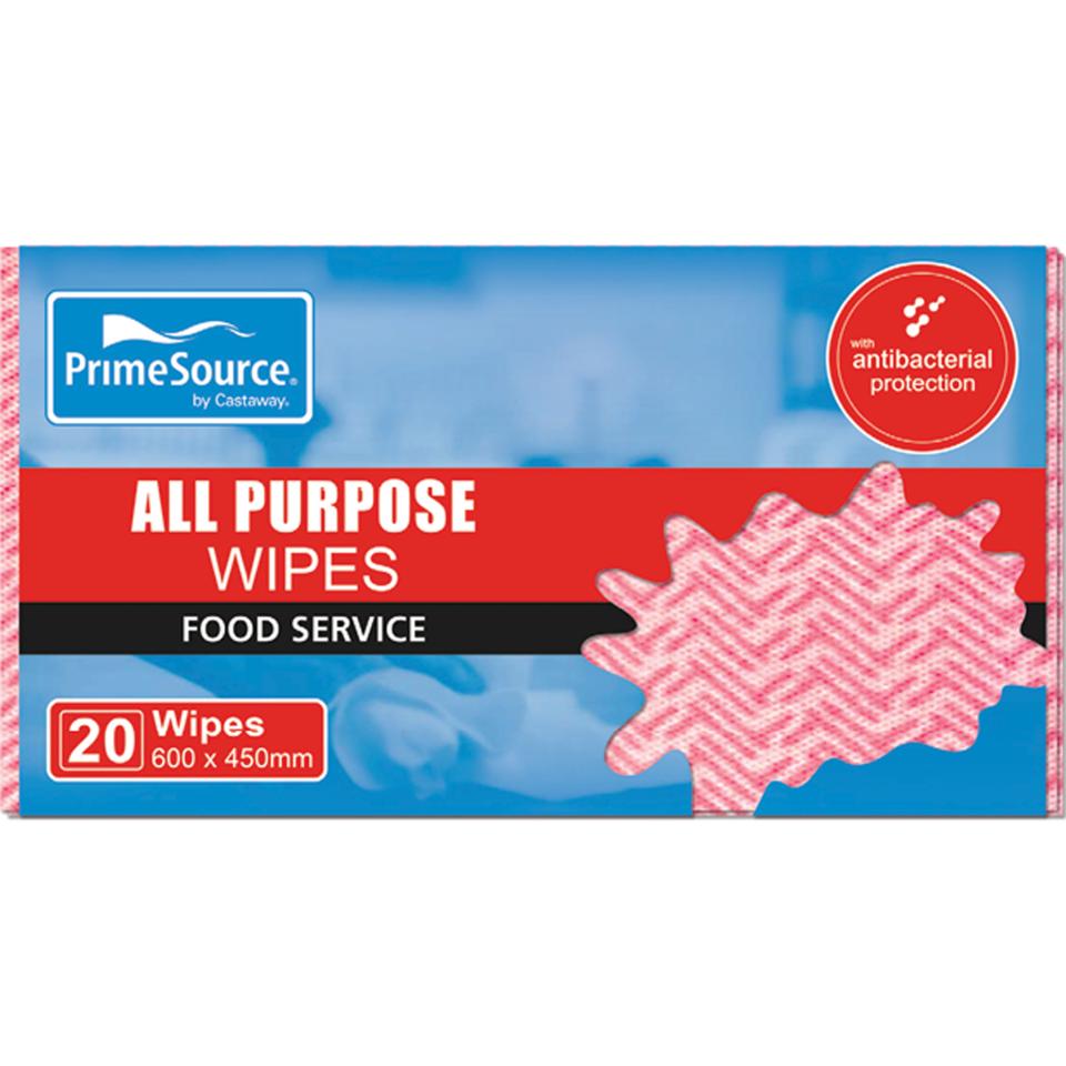 Prime Source All Purpose Wipes 60x45cm Red Carton 100 Image