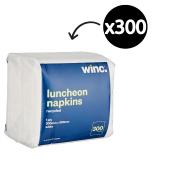 Winc Luncheon Napkin Recycled 1 Ply White 300 x 300mm Pack 300