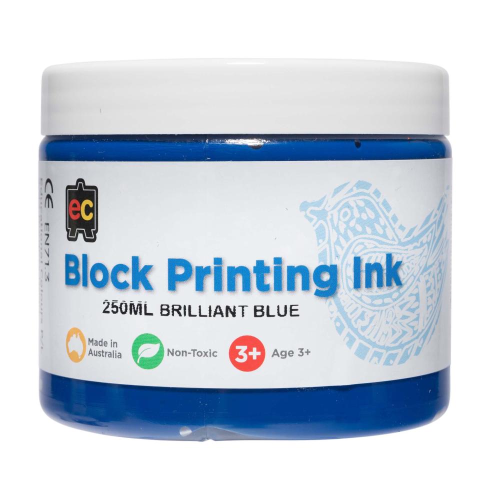 Educational Colours Block Printing Ink 250ml Blue