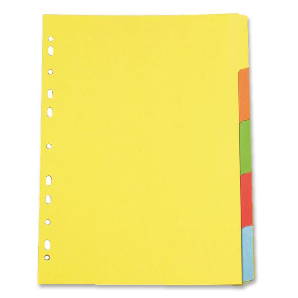 Marbig Dividers Manilla Erasable A4 Coloured 5 Tab Winc