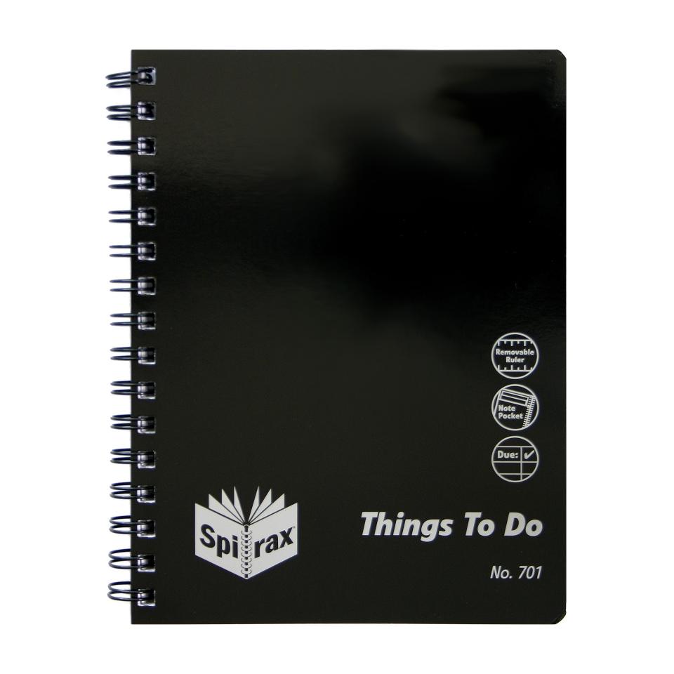 Spirax 701 Organiser Range Things To Do A5 100 Pages