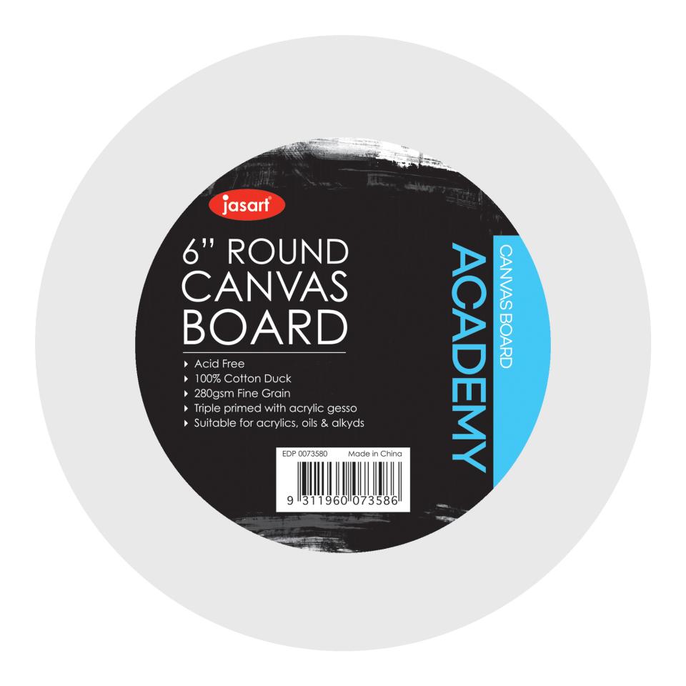 Jasart Academy Round Canvas Board 6 Inch White Image
