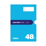 Winc Exercise Book A4 14mm Ruled 56gsm Red Margin 48 Pages