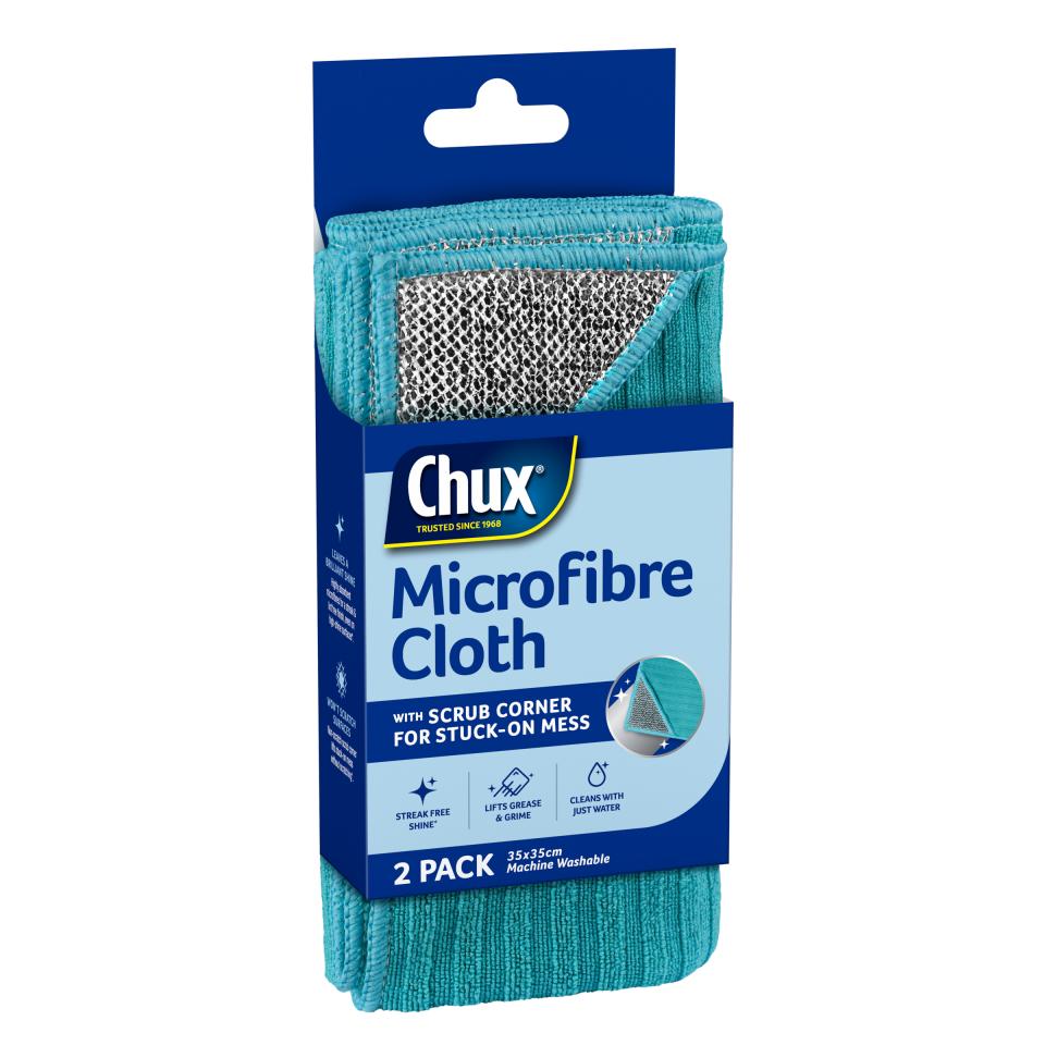 Chux Microfibre Cloths With Scrub Corner 2pk Image