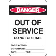 Brady 842375 Danger Out Of Service Do Not Operate Lockout Tag Pack 10