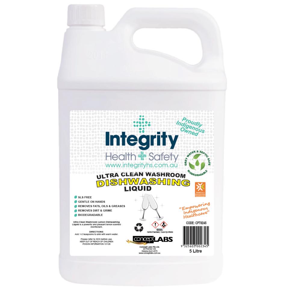 Integrity Health & Safety Indigenous Dishwashing Liquid 5 Litre Bottle