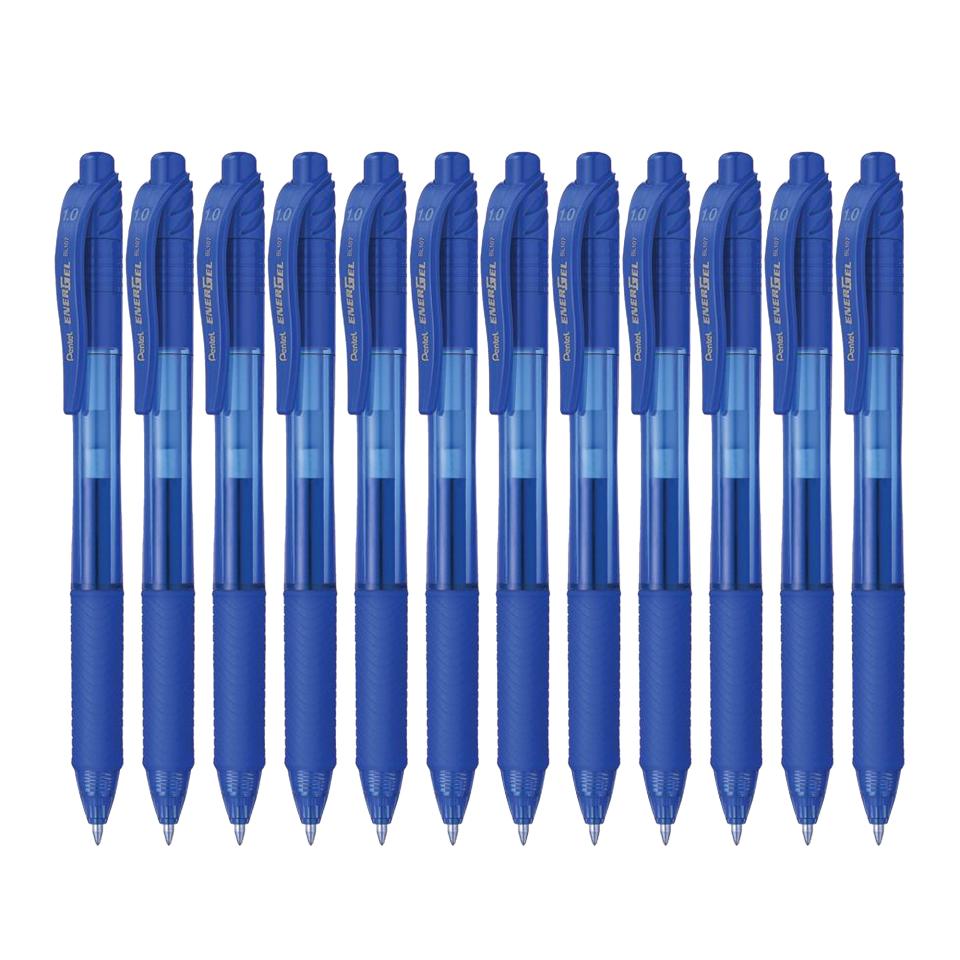 Pentel BL110 EnerGel-X Retractable Gel Pen Medium 1.0mm Blue Box 12