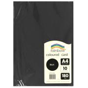 Rainbow Coloured Card 180gsm A4 10 Sheet Black
