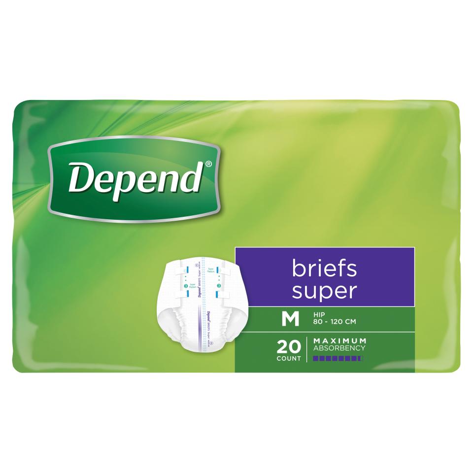 Depend 1737  Briefs Super Medium Pack 20 Carton Of 3