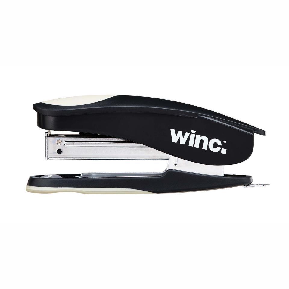 Winc Premium Half Strip Front Load Stapler Plastic Black