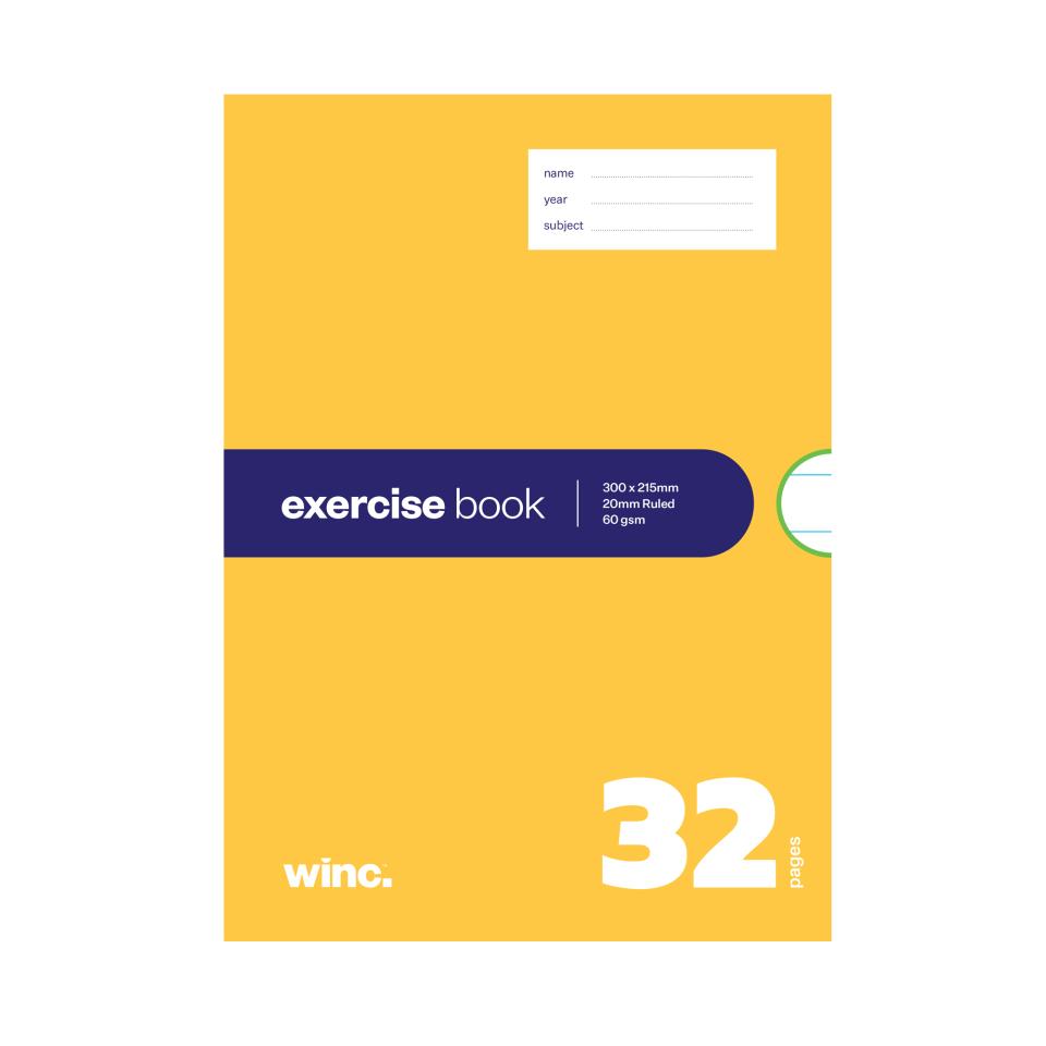 Winc Exercise Book Western Australia 300x215mm 20mm Ruled 60gsm 32 Pages
