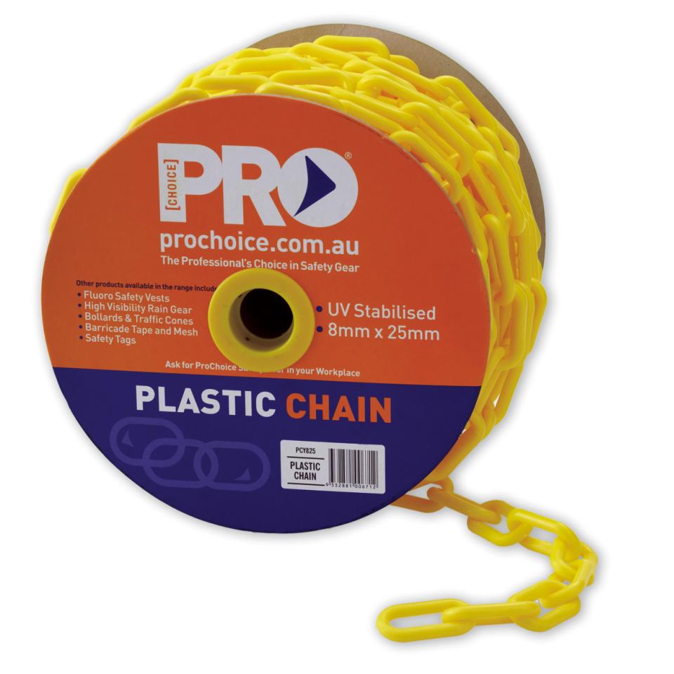 Paramount Safety Pcy825 Plastic Safety Chain Yellow 25m