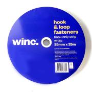 Winc Hook Only Fastener Strip Adhesive Back White 25mm X 25m