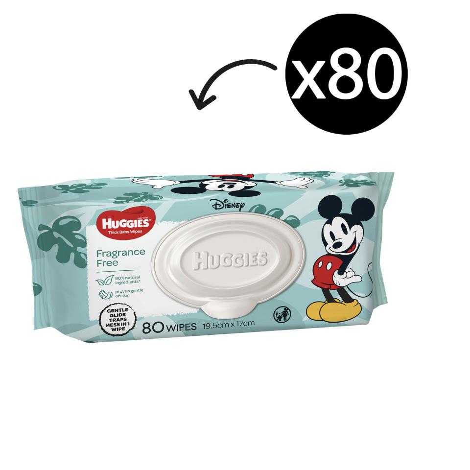 Huggies 24391 Baby Wipe Refill Unscented Pack 80